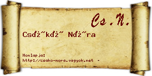 Csákó Nóra névjegykártya